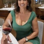 Afternoon Delight: MILF Hotwife Sips Wine in Restaurant