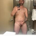Bathroom Mirror Selfie: Hairy Balls and Soft Cock