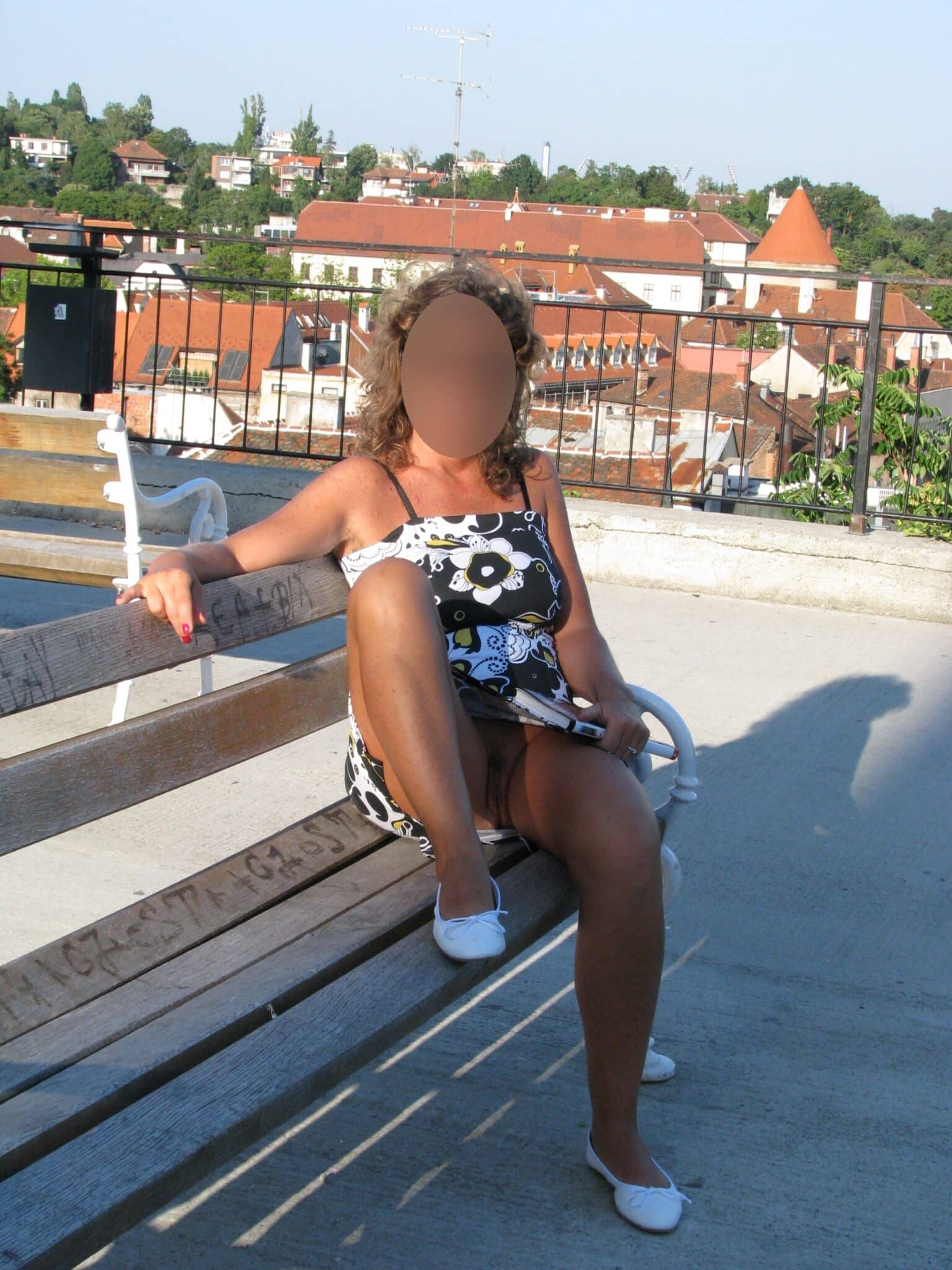 tribal native village moms with dirty panties fucking sex porn pics - Exposed on the Rooftop: A Bold Upskirt Display A woman sits on a rooftop bench, legs spread, exposing her pussy in a black-and-white swimsuit. The city view serves as a backdrop to her exhibitionist displ... - Bitch Flashing Pics