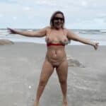 Mature Beauty on Display: MILF Flashing at the Beach