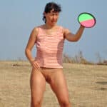 MILF Flashes Hairy Pussy in Public