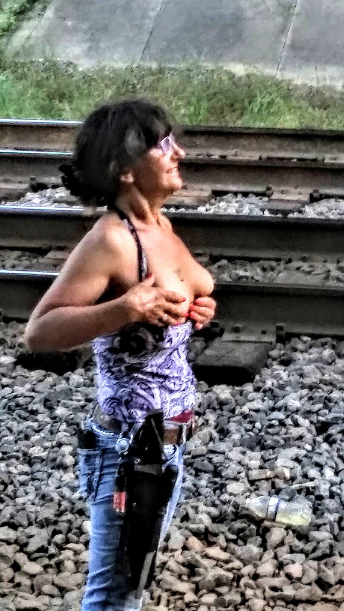 hot girl naked curvy pakistan - Mature MILF Flashing: Curvy Hotwife by Train Tracks A mature MILF flashes her breasts beside train tracks, wearing unbuttoned jeans and a pulled-up top, hands cupping her natural breasts. - Hotwife Pics