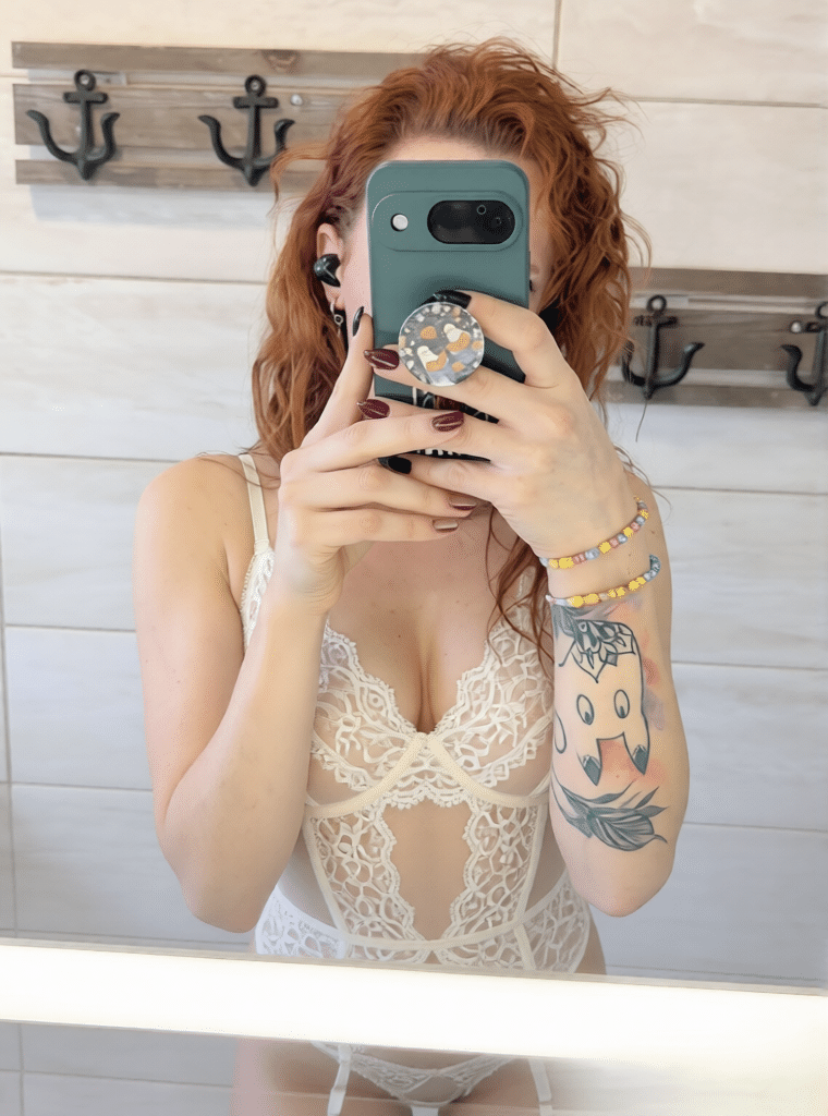 black easte babes pussyass pics - Who’s the Hotwife Behind the Phone? A hotwife's mirror selfie reveals a woman in a white lace bodysuit, nipples faintly visible, with red curls and a playful tattoo. Captured in a bathroom sett... - Hotwife Pics