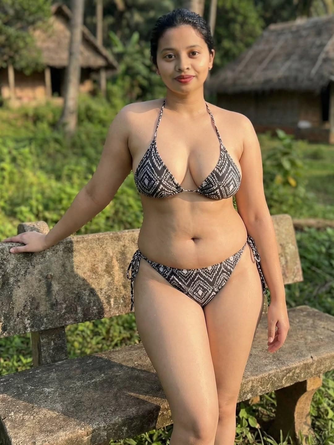 black pussy pix upskirt - MILF Umma Nayak Flashes Curves in Rustic Outdoors Umma Nayak poses confidently in a bikini, showcasing her curves outdoors near rustic huts. Her full breasts and rounded hips are highlighted by a black-and-w... - Bitch Flashing Pics