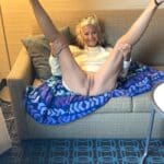 Mature Hotwife Display: Legs Spread Wide in Thong
