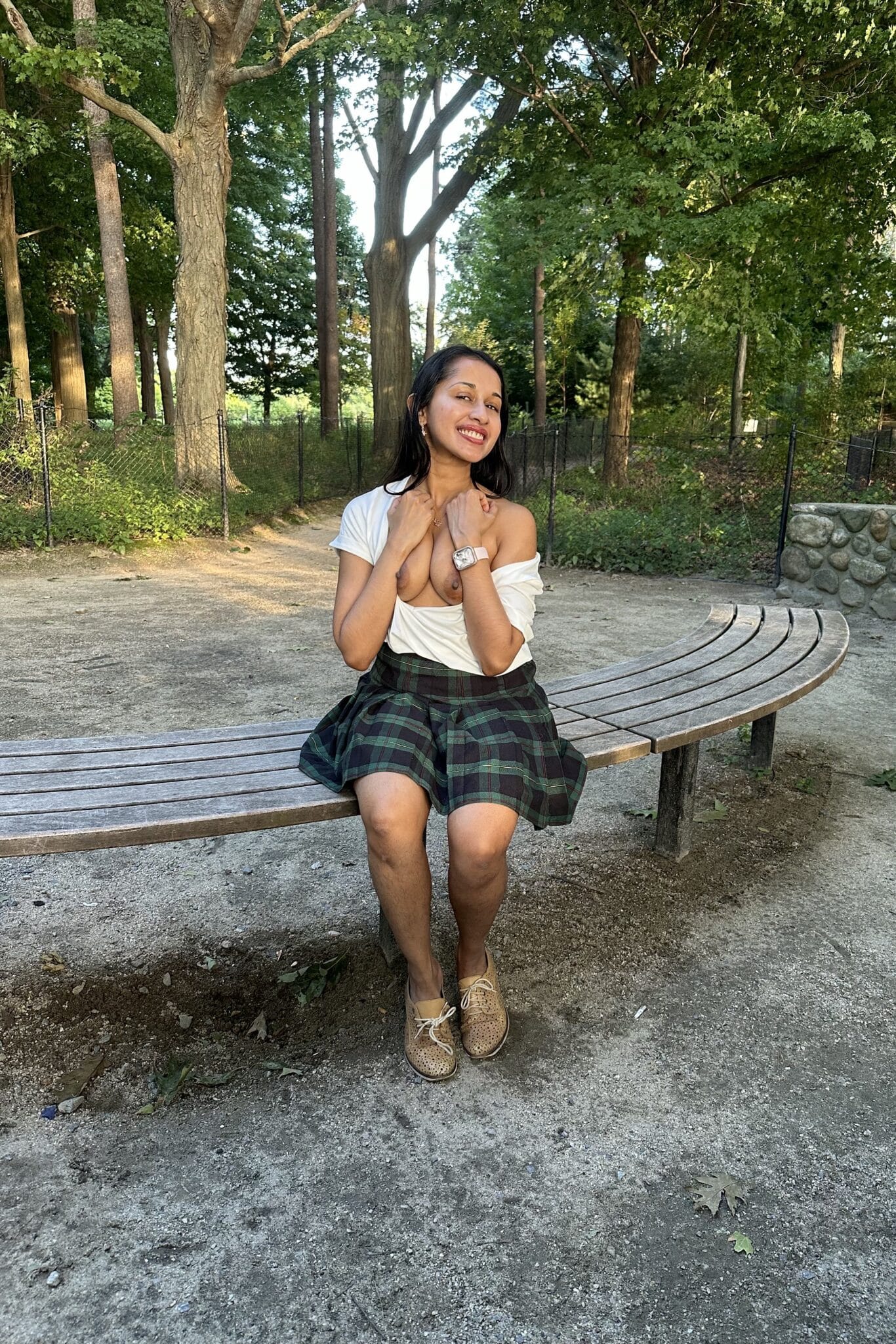 nude girl boobs images in kamaba com - Can You Spot the Tamil NRI Girl Flashing Her Tits in the Park? A South Asian woman sits on a park bench, flashing her breasts in a public setting, with a playful expression and direct gaze. - Bitch Flashing Pics